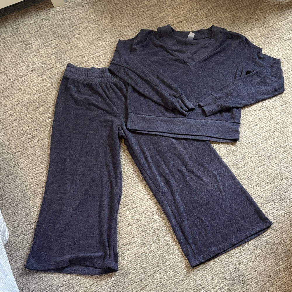 Alternative Apparel Women's Pajama Set in Charcoal